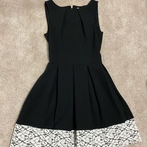 Black dress with white lace bottom